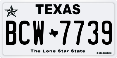 TX license plate BCW7739