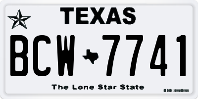 TX license plate BCW7741