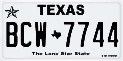 TX license plate BCW7744