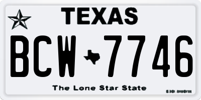 TX license plate BCW7746