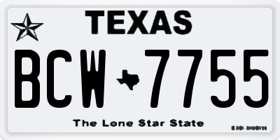 TX license plate BCW7755