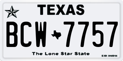 TX license plate BCW7757