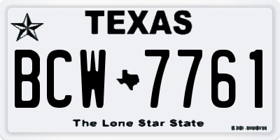 TX license plate BCW7761