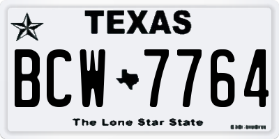 TX license plate BCW7764