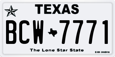 TX license plate BCW7771