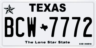 TX license plate BCW7772