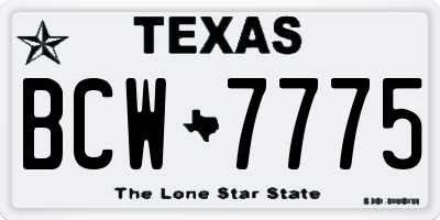 TX license plate BCW7775