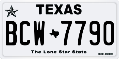 TX license plate BCW7790