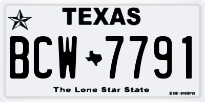 TX license plate BCW7791