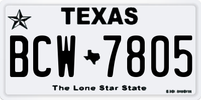 TX license plate BCW7805