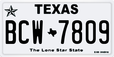 TX license plate BCW7809