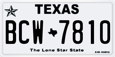 TX license plate BCW7810