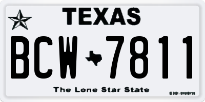 TX license plate BCW7811