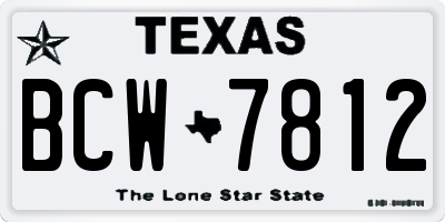 TX license plate BCW7812
