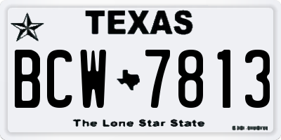 TX license plate BCW7813