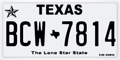TX license plate BCW7814