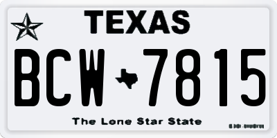 TX license plate BCW7815