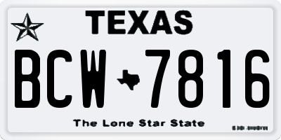 TX license plate BCW7816