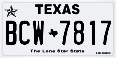 TX license plate BCW7817