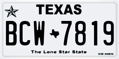TX license plate BCW7819