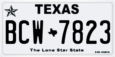 TX license plate BCW7823