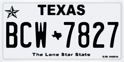 TX license plate BCW7827