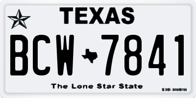 TX license plate BCW7841