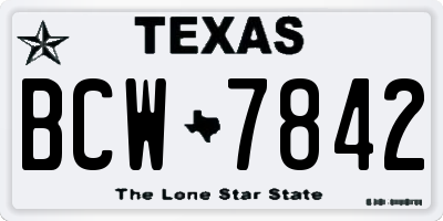 TX license plate BCW7842