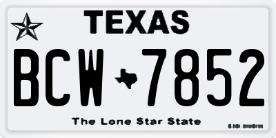 TX license plate BCW7852