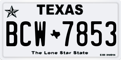 TX license plate BCW7853