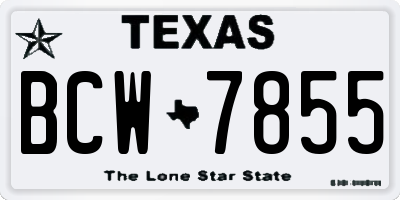 TX license plate BCW7855