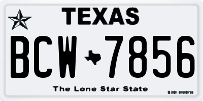 TX license plate BCW7856