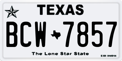 TX license plate BCW7857