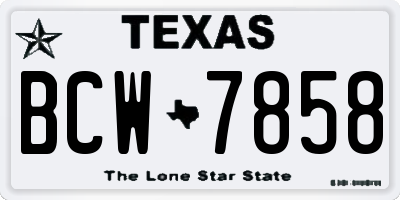 TX license plate BCW7858