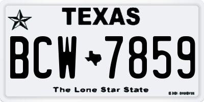 TX license plate BCW7859