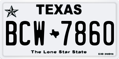 TX license plate BCW7860