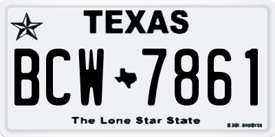 TX license plate BCW7861