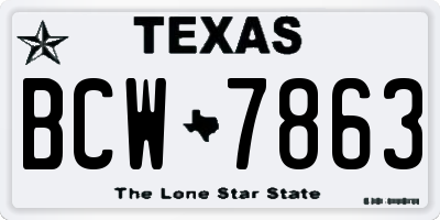 TX license plate BCW7863