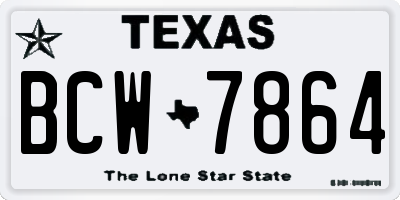 TX license plate BCW7864