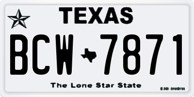 TX license plate BCW7871