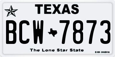 TX license plate BCW7873