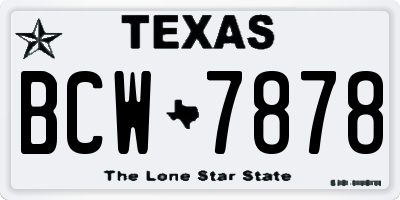 TX license plate BCW7878