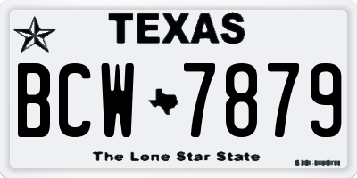 TX license plate BCW7879