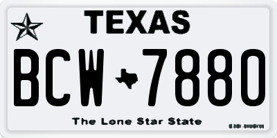TX license plate BCW7880