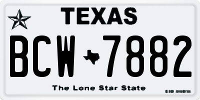 TX license plate BCW7882
