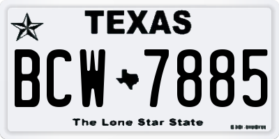TX license plate BCW7885