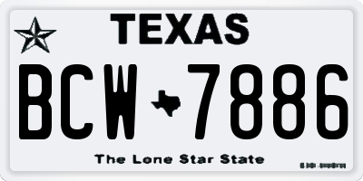 TX license plate BCW7886