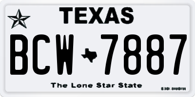 TX license plate BCW7887
