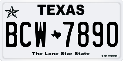 TX license plate BCW7890