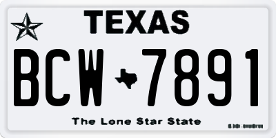 TX license plate BCW7891